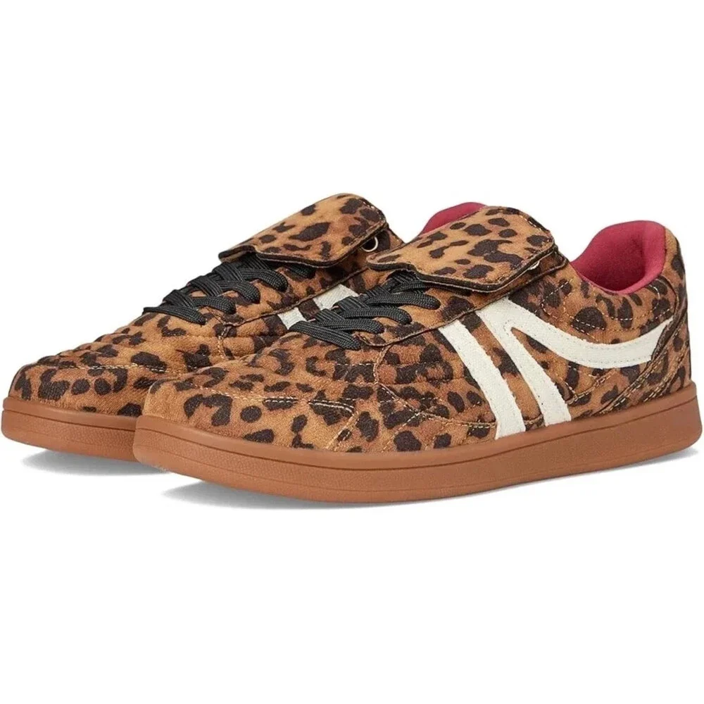 Steve Madden Madrid Sneakers Womens Brown Leopard Print Lifestyle Shoes HTAT1515